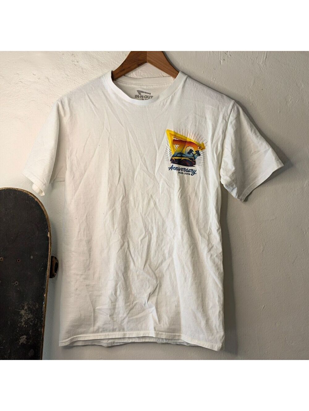 In-N-Out Burger 70th Anniversary White Graphic T-Shirt Size S